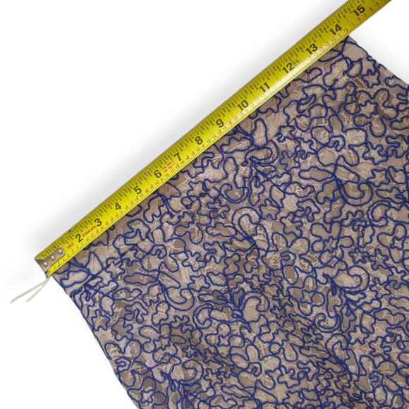 TOPSHOP Blue Soutache Lace Co-Ord Set Strapless illusion skirt bandeau - Picture 8 of 14